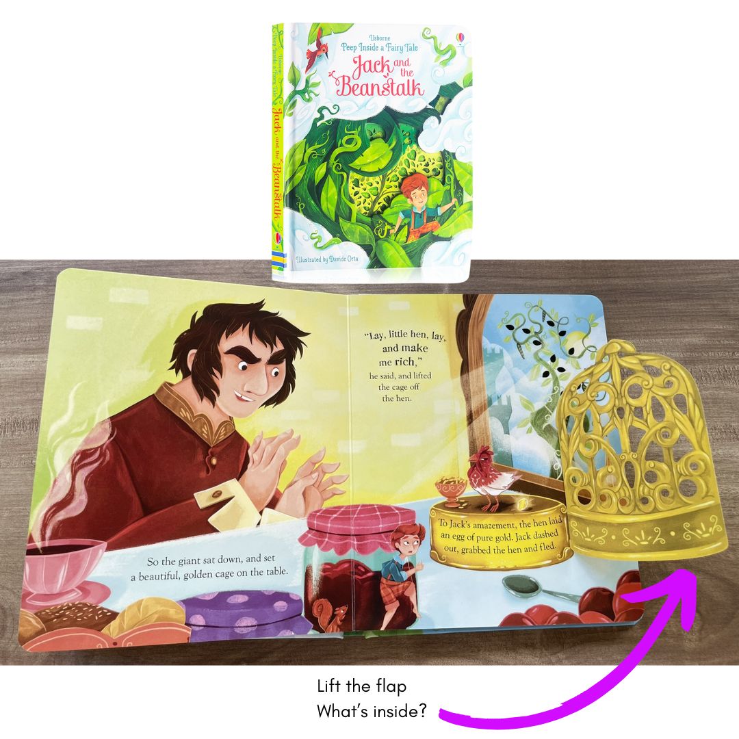 Usborne PEEP INSIDE a Fairy Tale Jack and the Beanstalk (brand new board book, with SLIGHT DENTS)