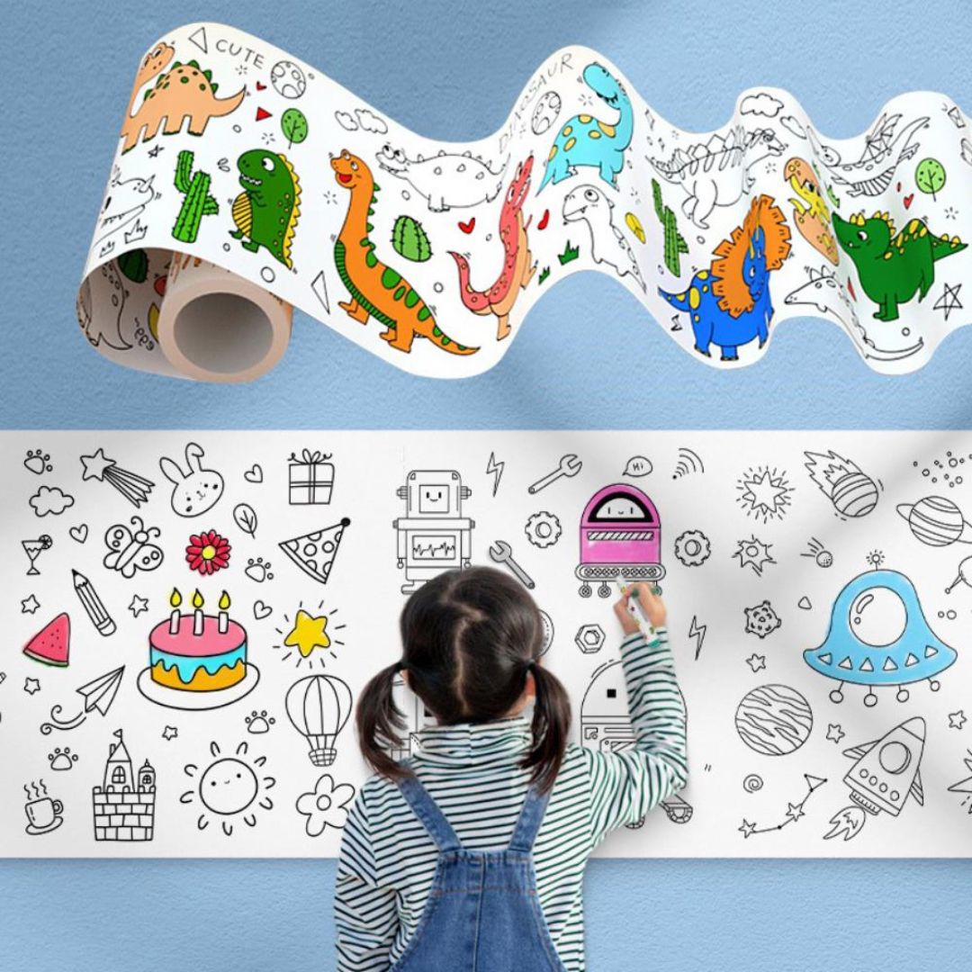 Children's Graffiti Scroll (Coloring Wall Poster) - SINGLES, box only with dents