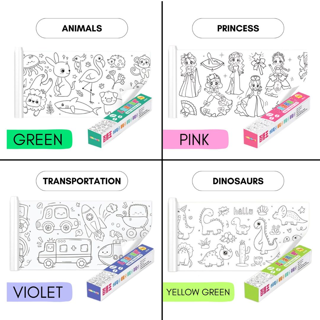 Children's Graffiti Scroll (Coloring Wall Poster) - SINGLES, box only with dents