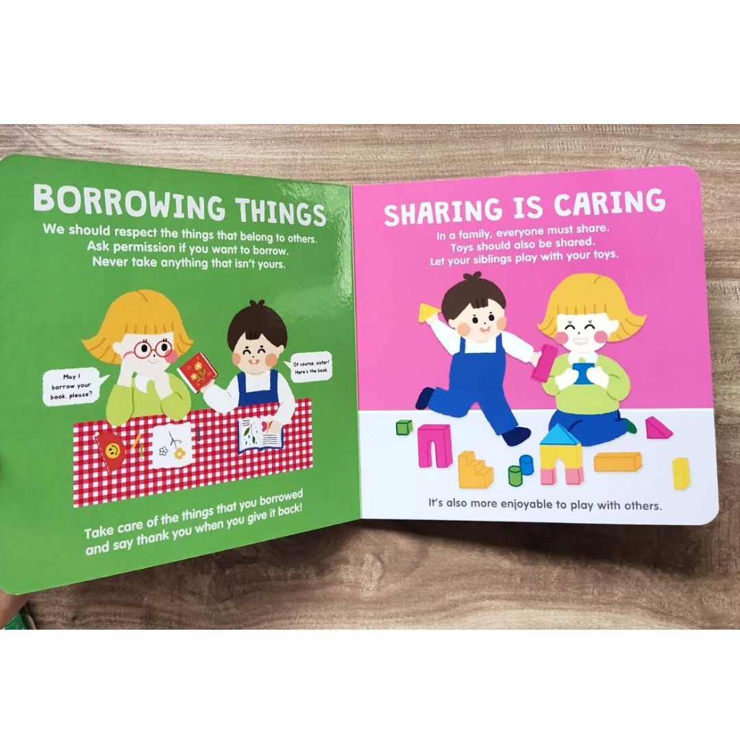 Manners Books || Hello | Table | Home | School (SINGLES) board books