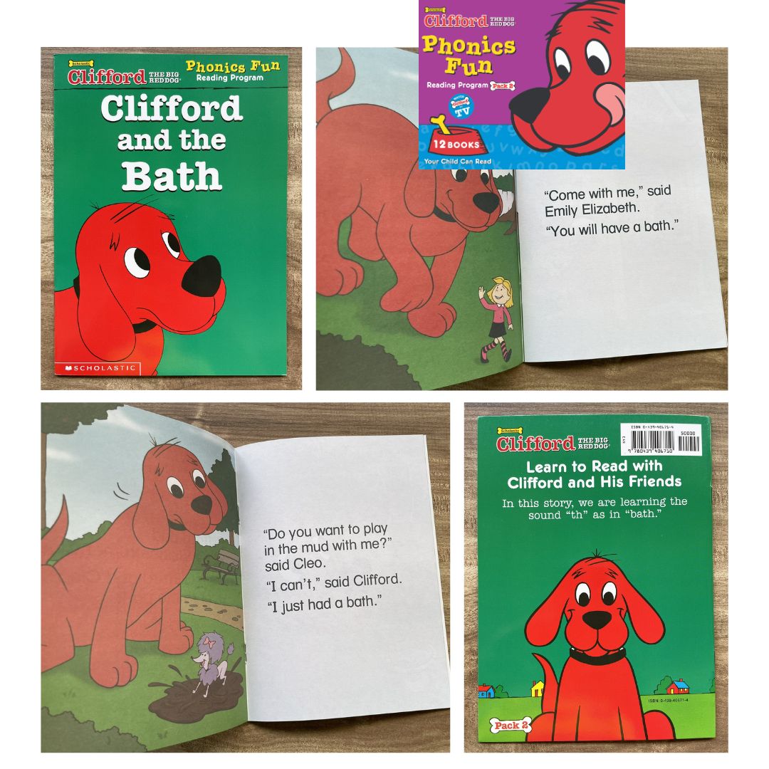 Clifford's Phonics Fun Reading Program (6 boxes / 72 books) box set - brand new softcovers, non glossy pages