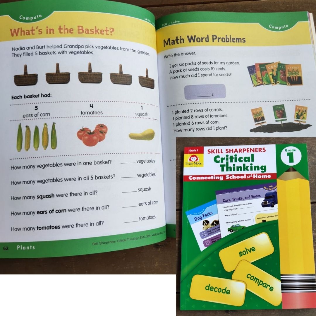 Evan Moor Skill Sharpener Workbooks (7 books) GRADE ONE