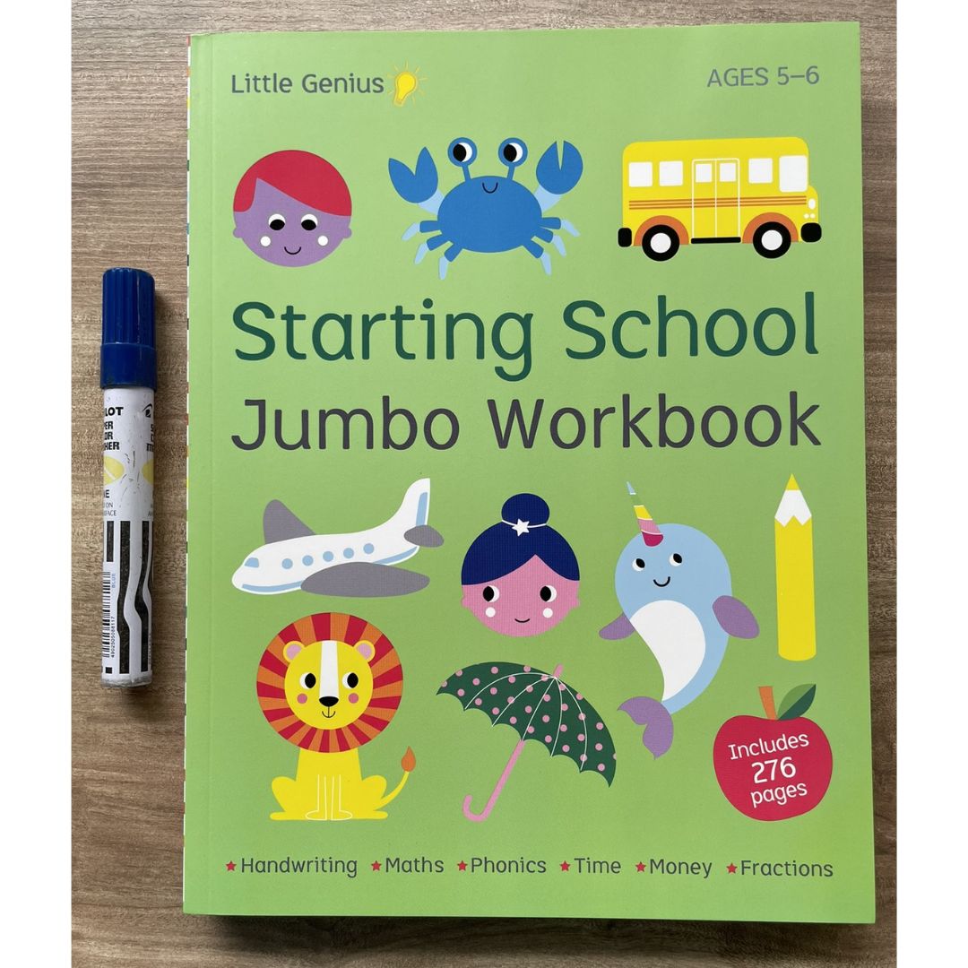 Little Genius Jumbo Workbook: STARTING SCHOOL (Ages 5-6, brand new softcover)