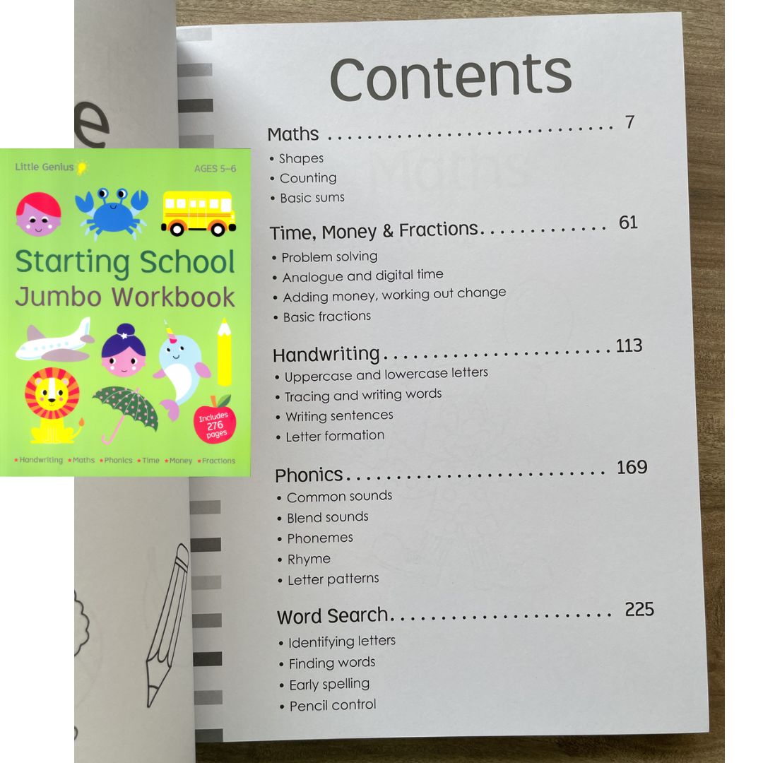 Little Genius Jumbo Workbook: STARTING SCHOOL (Ages 5-6, brand new softcover)