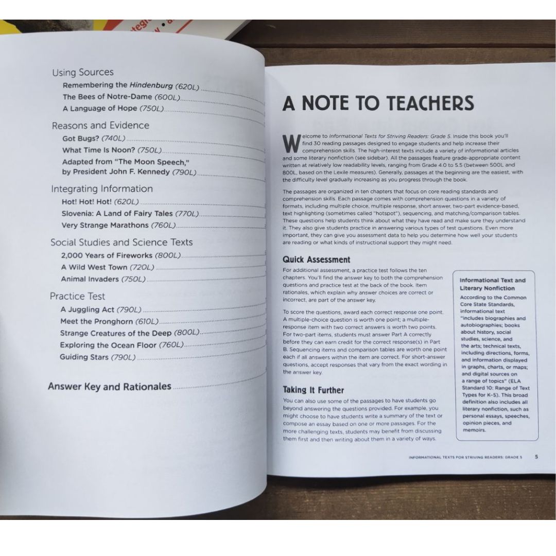 Scholastic: Informational Texts for Striving Readers (Grade 5)