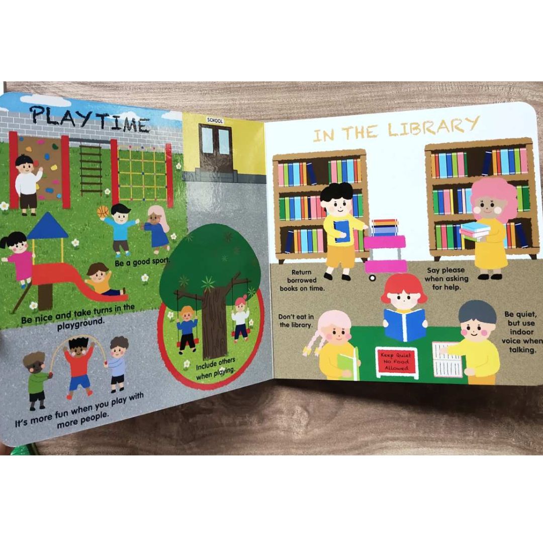 Manners Books || Hello | Table | Home | School (SINGLES) board books