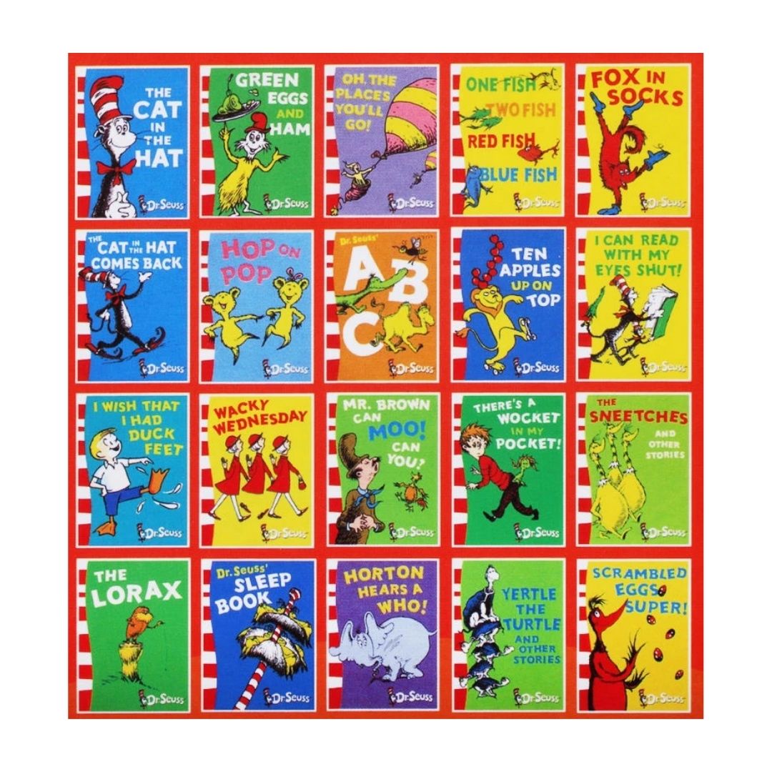 Dr Seuss Classic Case (20 books) brand new softcover, box set (BOX WITH SLIGHT TEARS and DENTS, BOOKS NO DAMAGE)