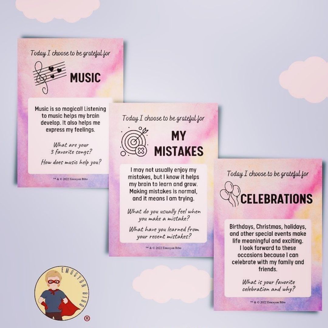 Today I Choose to be Grateful | Gratitude card set
