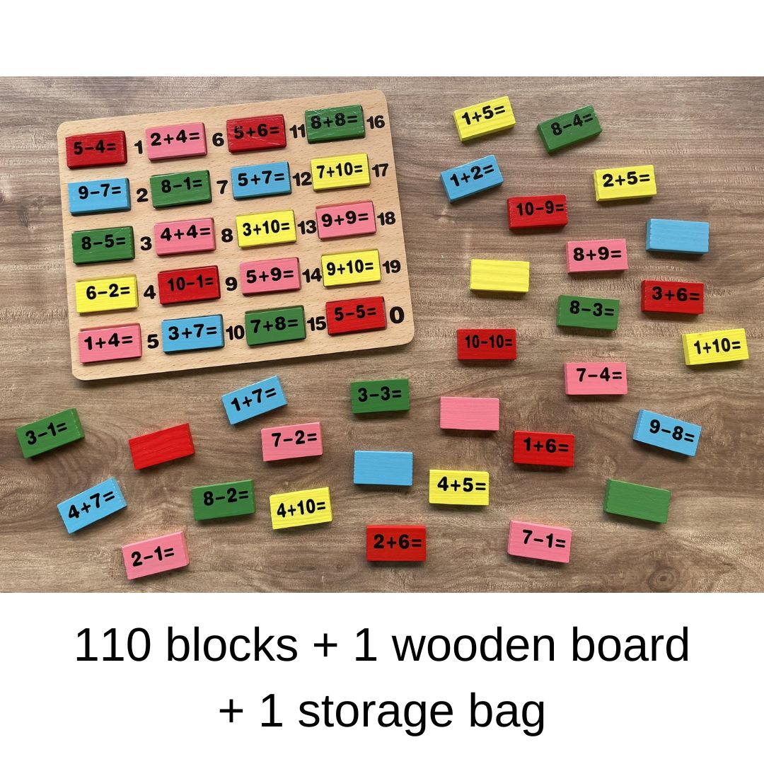 Pre-school Mathematics Domino (Addition and Subtraction Board Game) Box Set