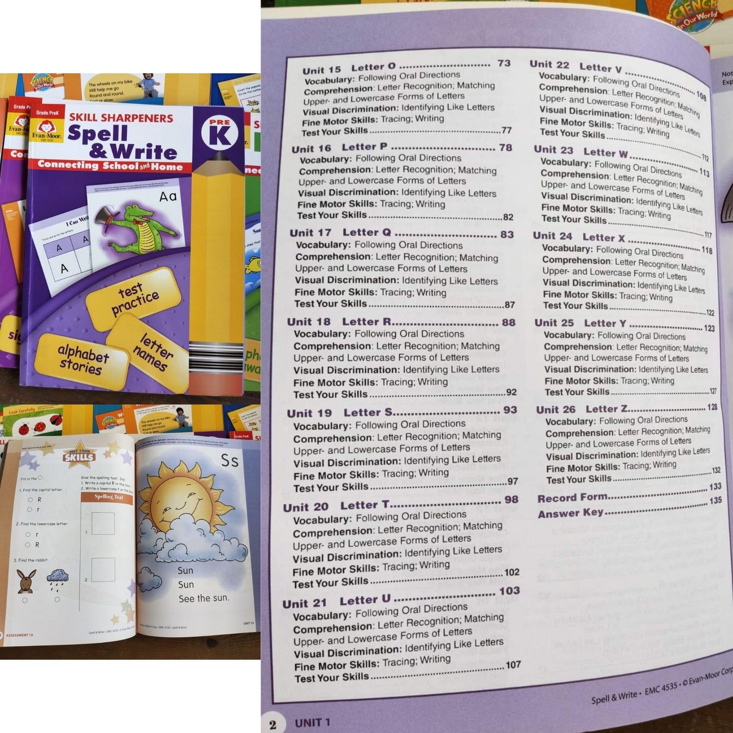 Evan Moor Skill Sharpener Workbooks (7 books) PreKINDER