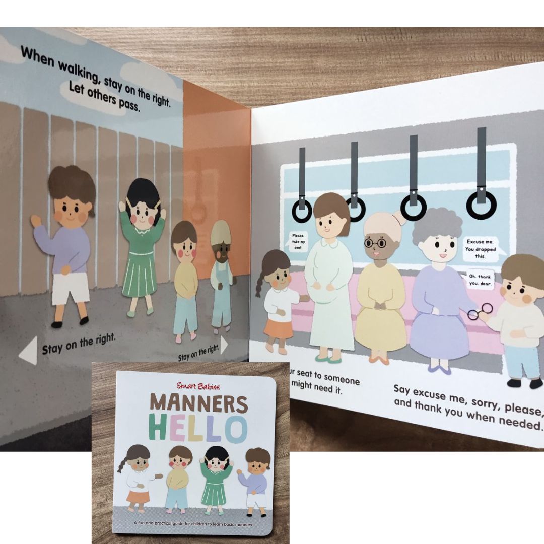 Manners Books || Hello | Table | Home | School (SINGLES) board books