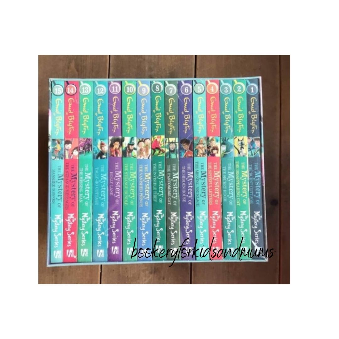 Enid Blyton THE MYSTERY SERIES (15 books) box set, BOX with TEAR and SLIGHT DENTS