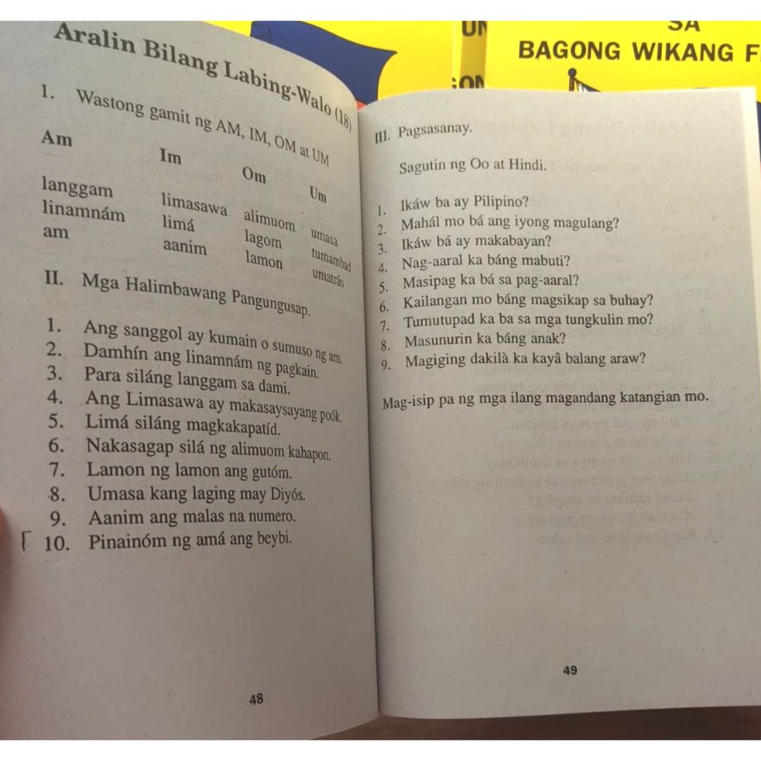 UNANG HAKBANG SA BAGONG WIKANG FILIPINO