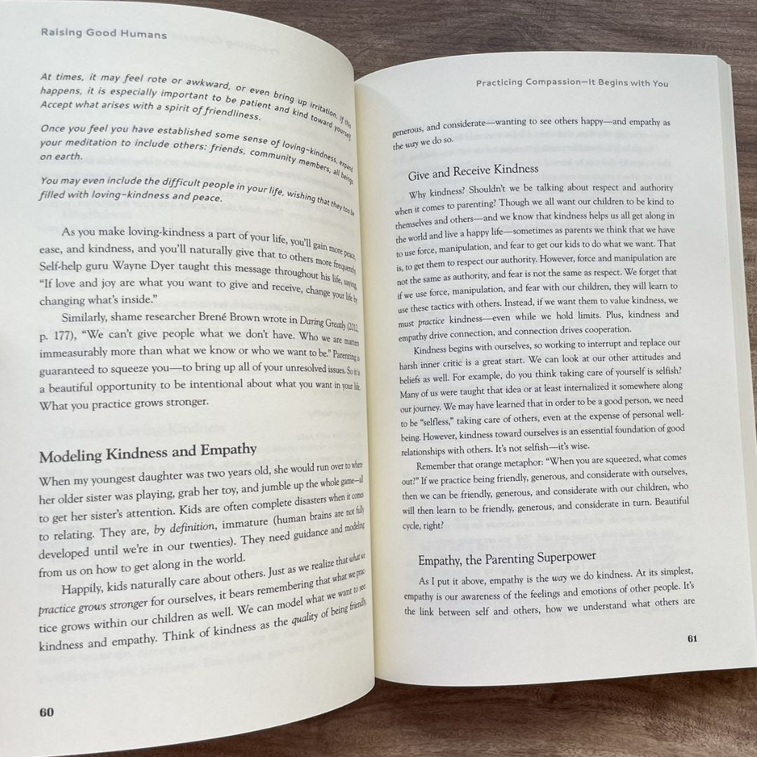Raising Good Humans (brand new softcover, with SLIGHT DENTS and FOLDS on book cover and pages)