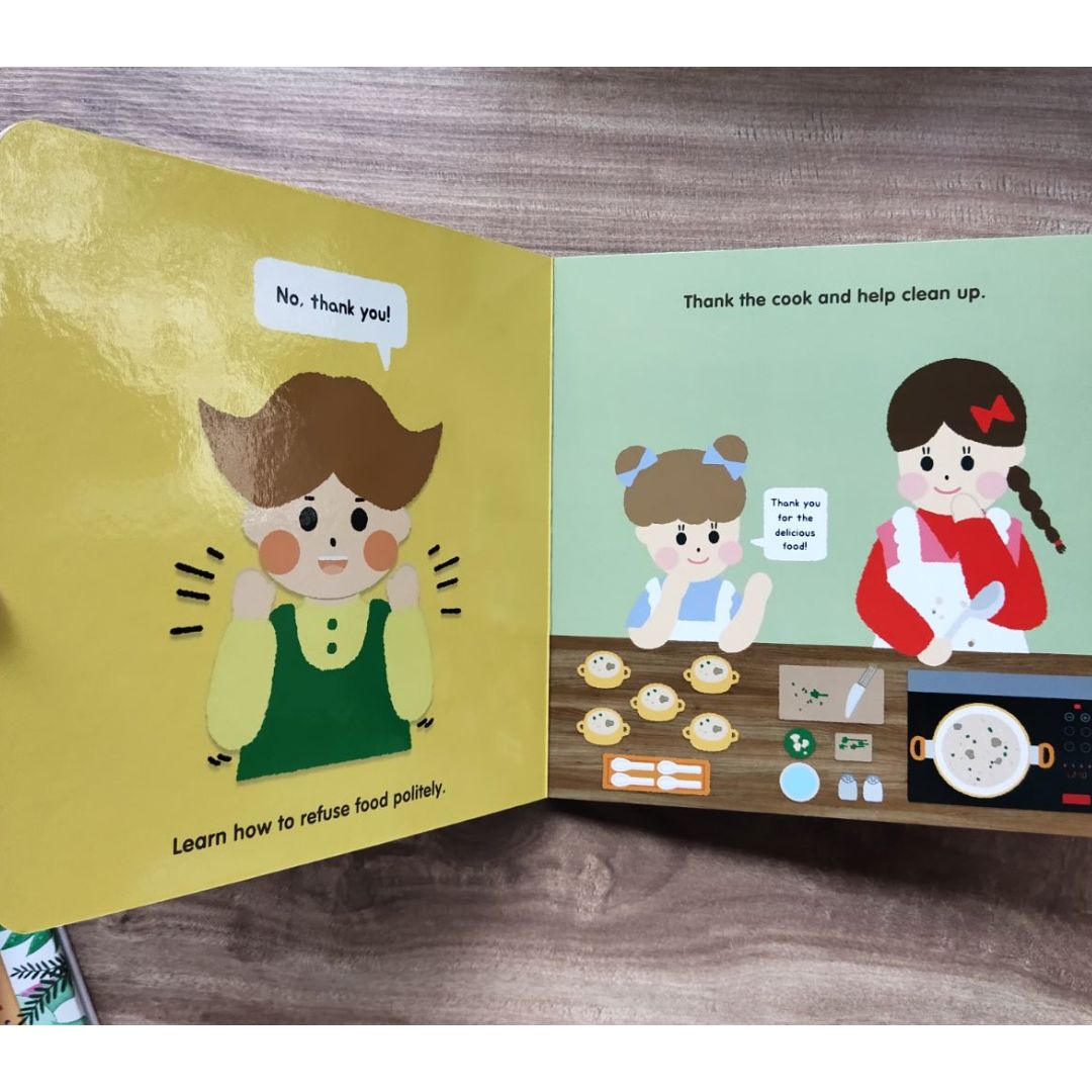 Manners Books || Hello | Table | Home | School (SINGLES) board books