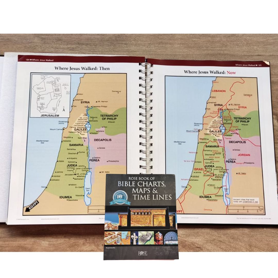 Rose Book of Bible Charts, Maps, and Time Lines Spiral-bound – Special Edition (Old and New Testament) with dents/tears on book cover, brand new hardcover