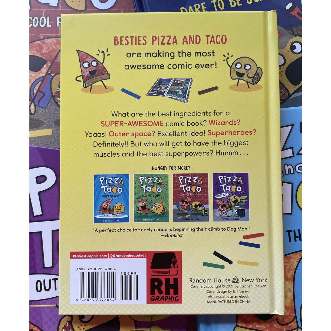 Pizza and Taco, Graphic Novel Series (7 Books) brand new hardcover, no box, with SLIGHT DENTS on book cover