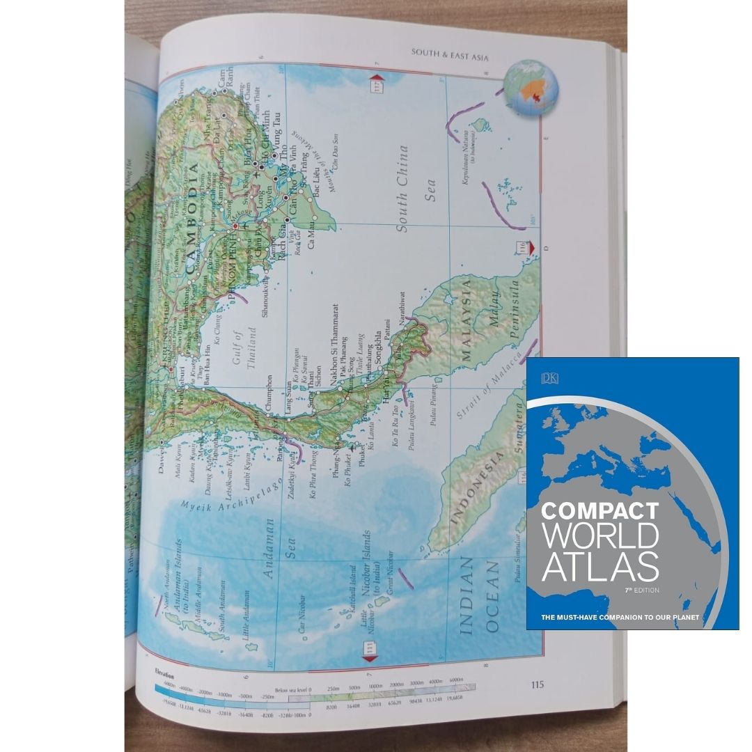 DK Compact World Atlas (USED book, softcover, with slight folds on book cover)