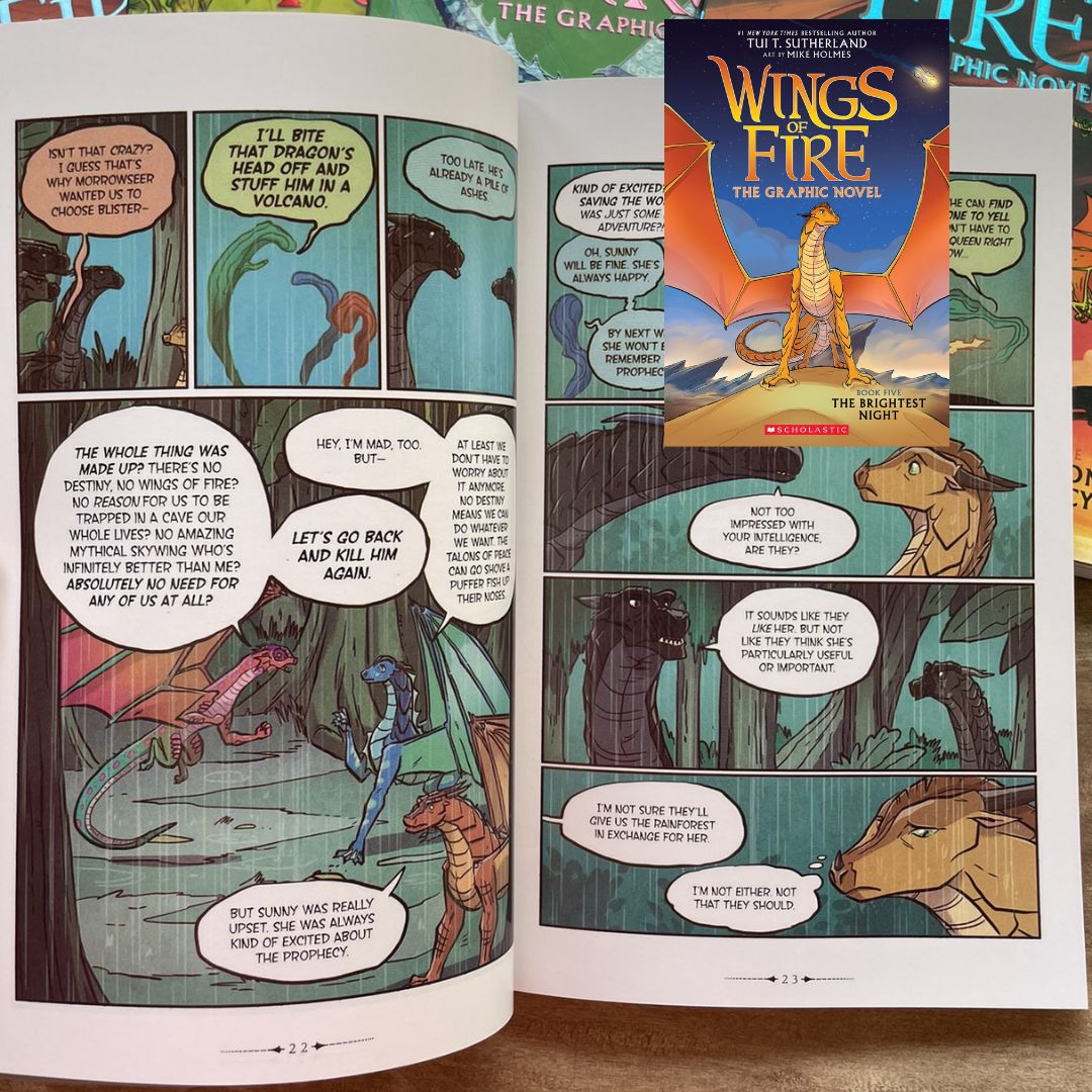 Wings of Fire Graphic Novels (5 books) (Book #1 - #5) brand new softcover, no box, with SLIGHT FOLDS on book cover