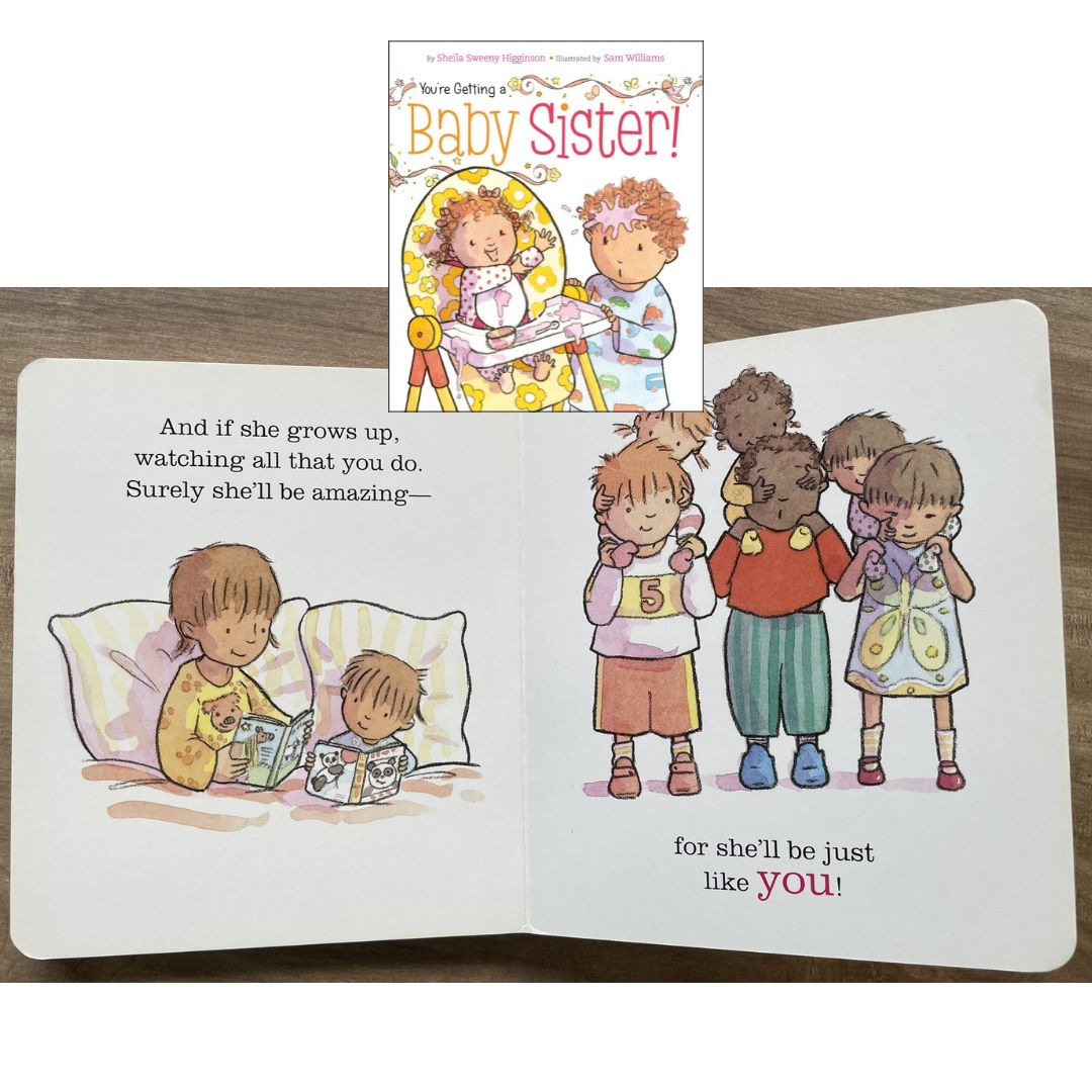 You're Getting a Baby Sister! (brand new Board Book) - with SLIGHT DENTS on book cover