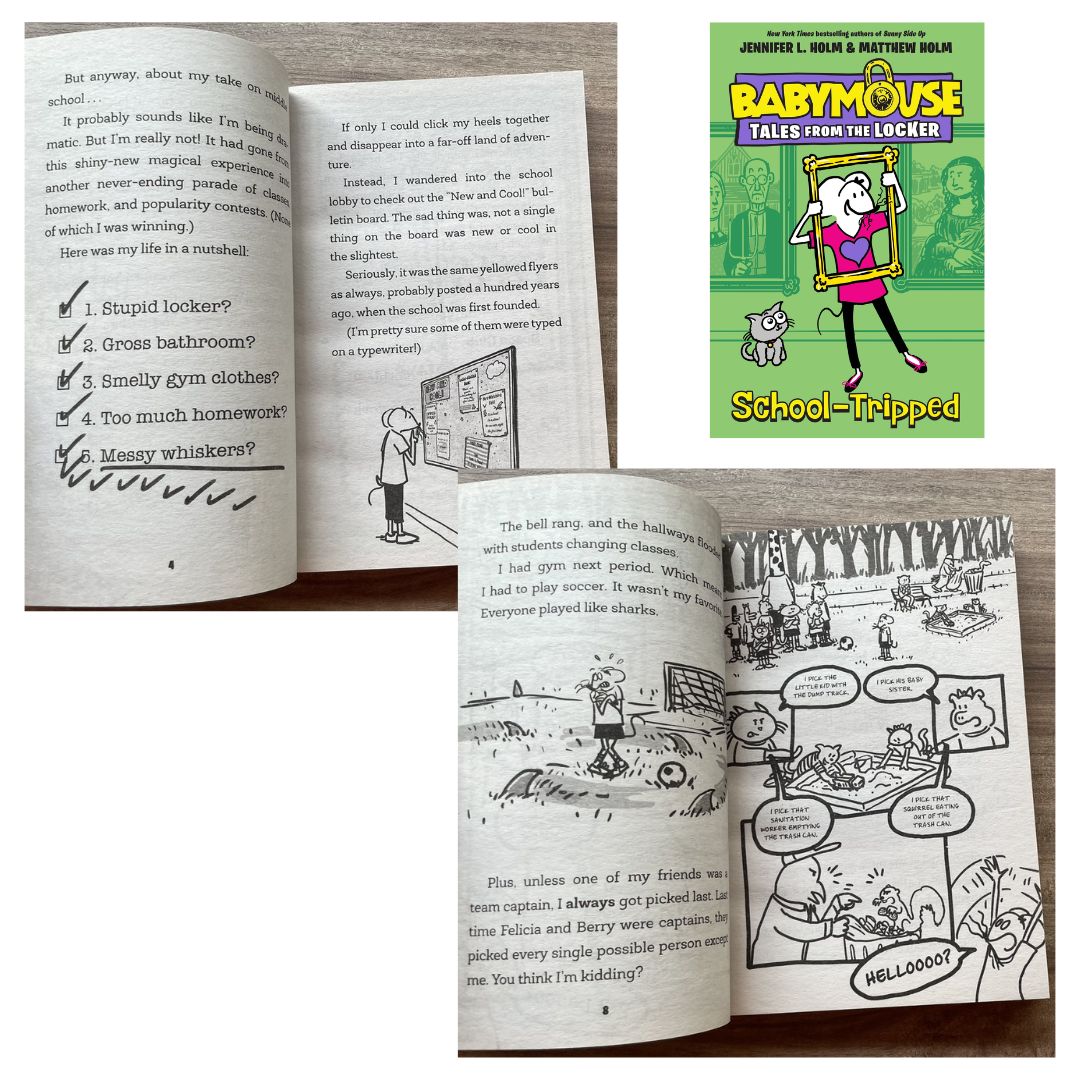 Babymouse Tales from the Locker (3 book series) - brand new softcover chapter books, NO box, with slight dents on the book cover