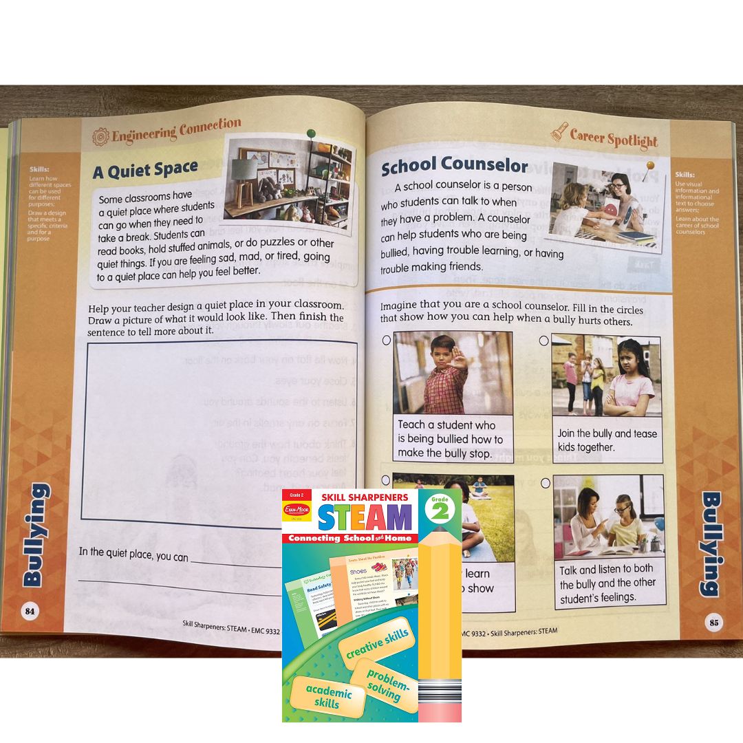 Evan Moor Skill Sharpener Workbook: STEAM ( GRADE 2 ) brand new softcover, with SLIGHT FOLDS