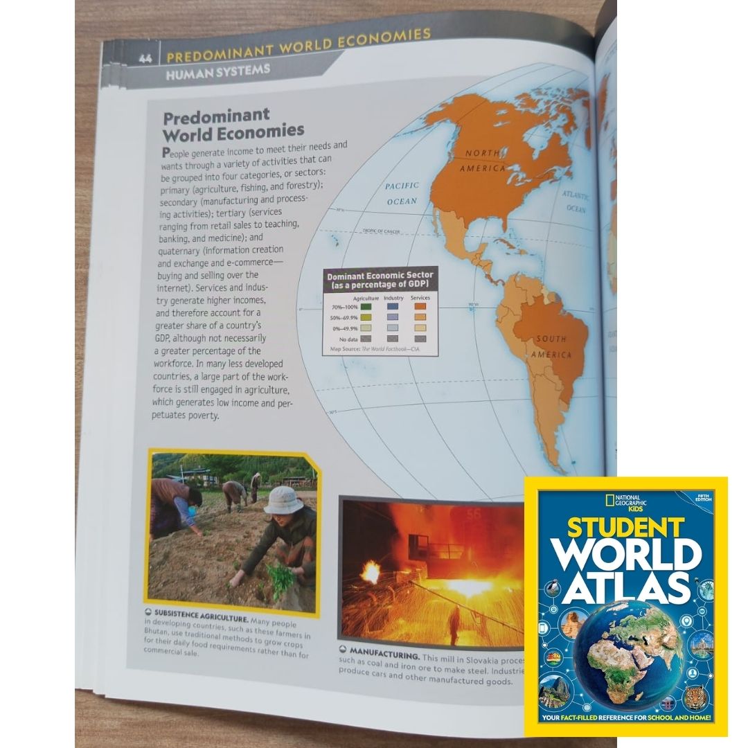 NATGEO National Geographic Kids: Student World Atlas, 5th Edition (USED/Preloved book, Paperback, with slight folds)