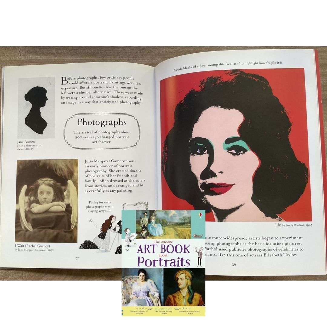 The Usborne Art Book about Portraits (brand new softcover, with SLIGHT FOLDS on book cover)