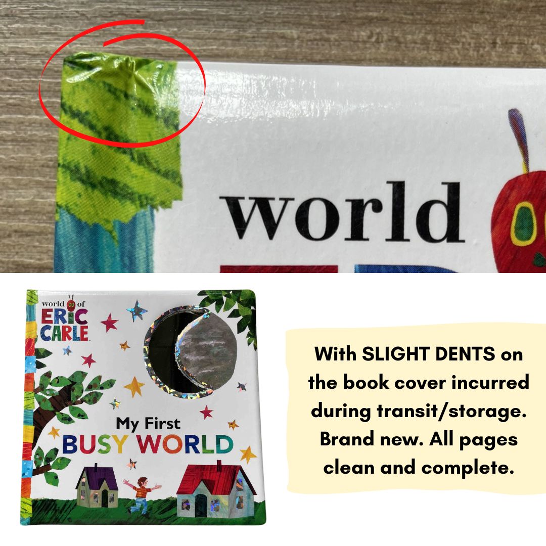 Eric Carle - My First Busy World (The World of Eric Carle) brand new Board Book - with SLIGHT DENTS on book cover