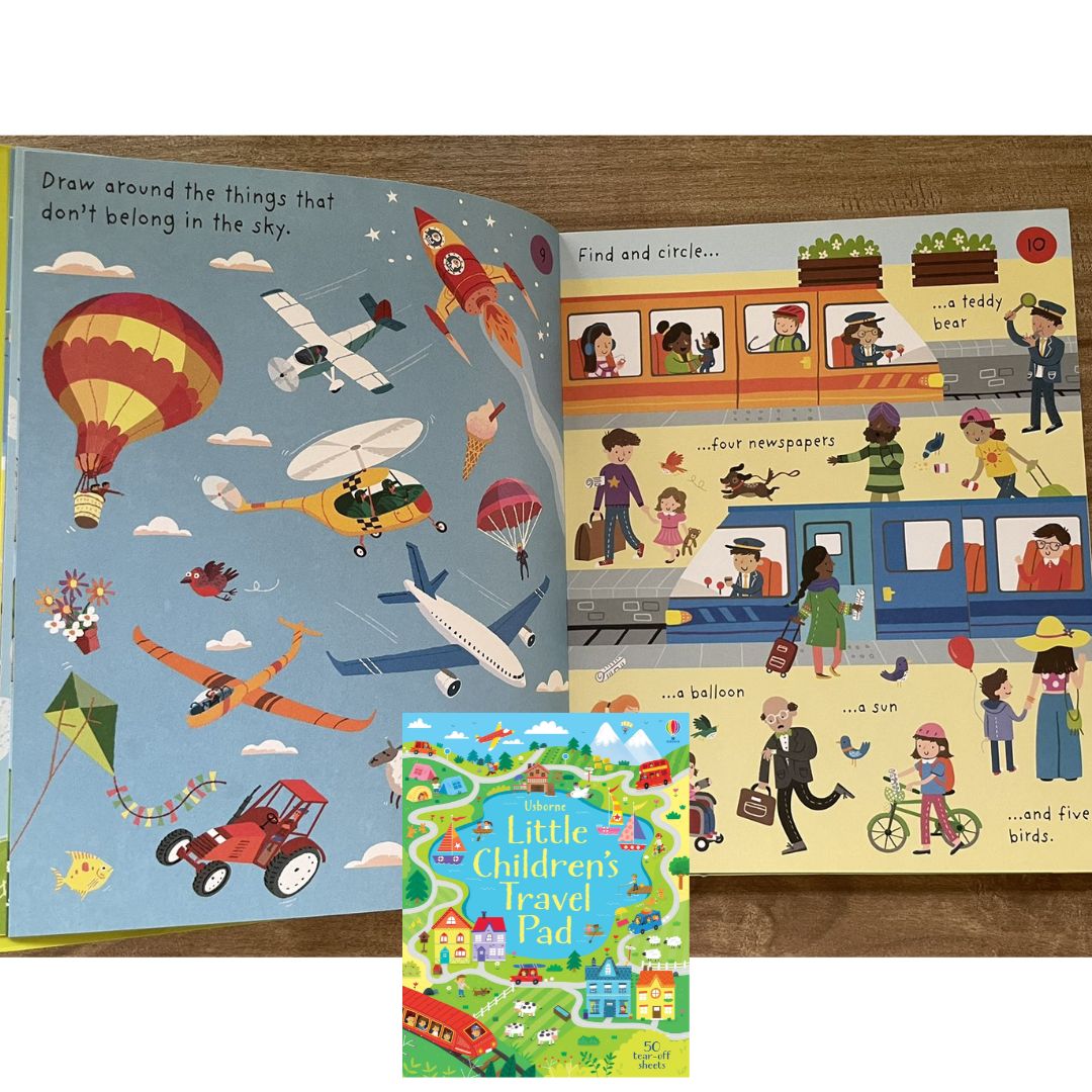Usborne Little Children's TRAVEL / UNICORNS / PUZZLE Pad (SINGLES) Brand new softcover - with SLIGHT DENTS on book cover
