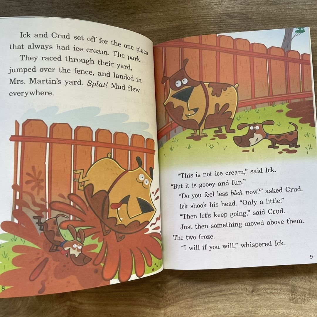 Funny Bone Books: First Chapters -- Ick and Crud (7 books) brand new softcover, no box, with SLIGHT FOLDS on book covers