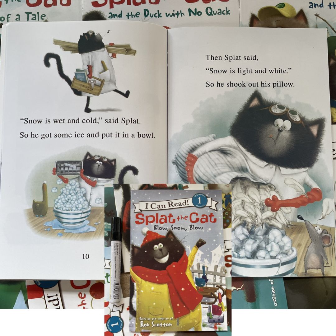 Splat The Cat I CAN READ Collection Box Set (no cd) 20 books, brand new softcover - BOX with DENTS