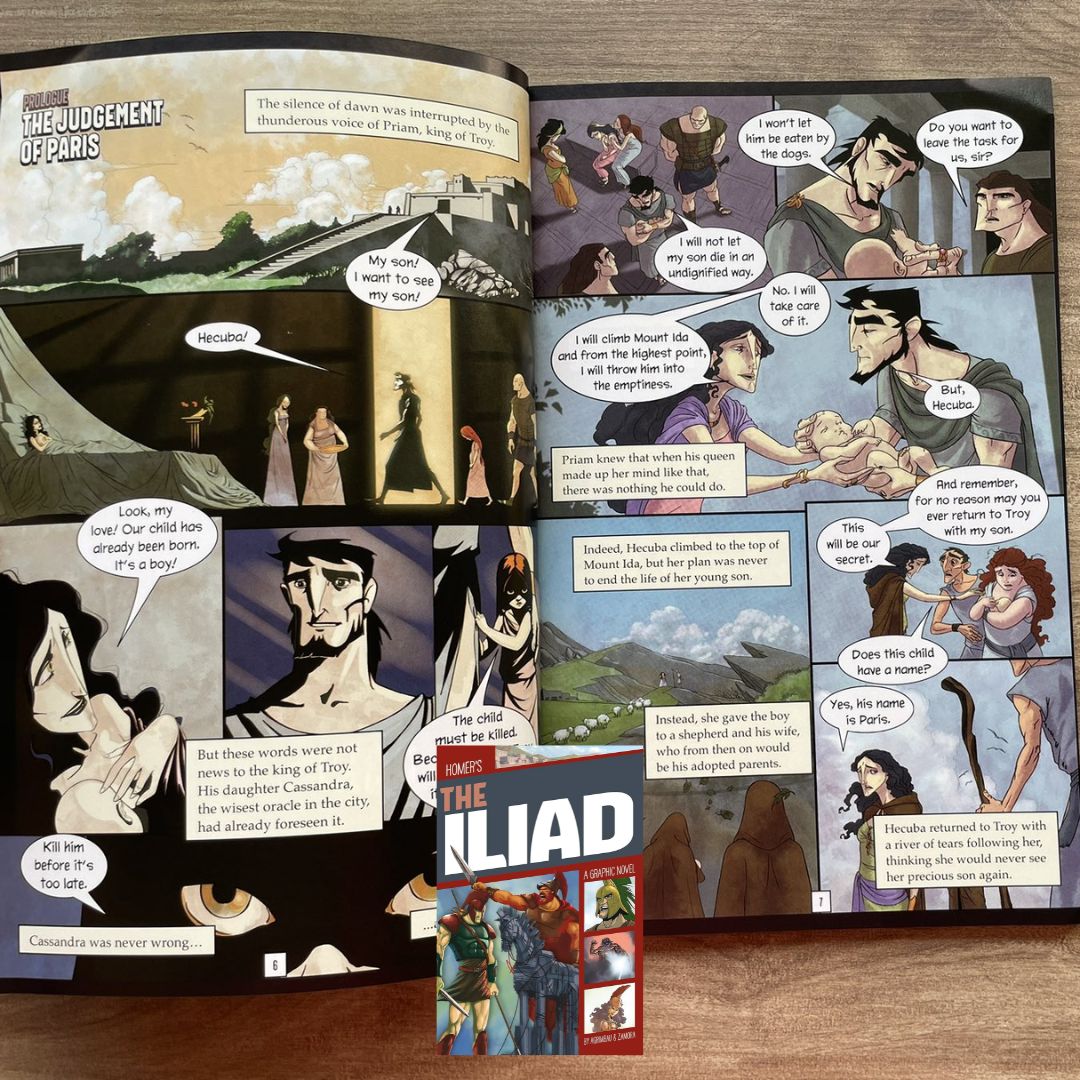 The Iliad / The Odyssey (A Graphic Novel) (SINGLES, brand new Softcover, with SLIGHT FOLDS on book cover)