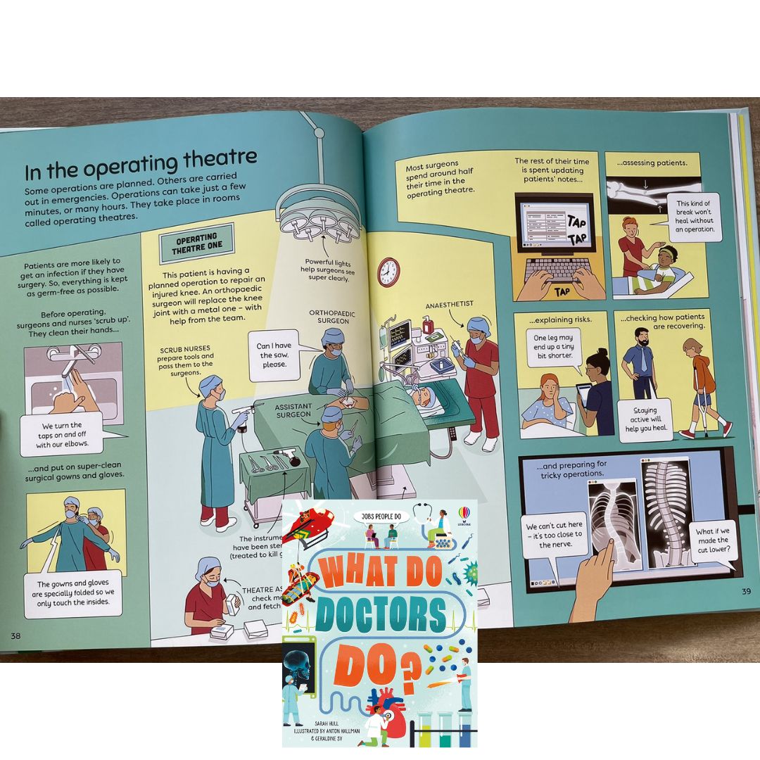 Usborne Jobs People Do: What Do Doctors Do? (brand new hardcover, w/ SLIGHT DENTS on book cover)
