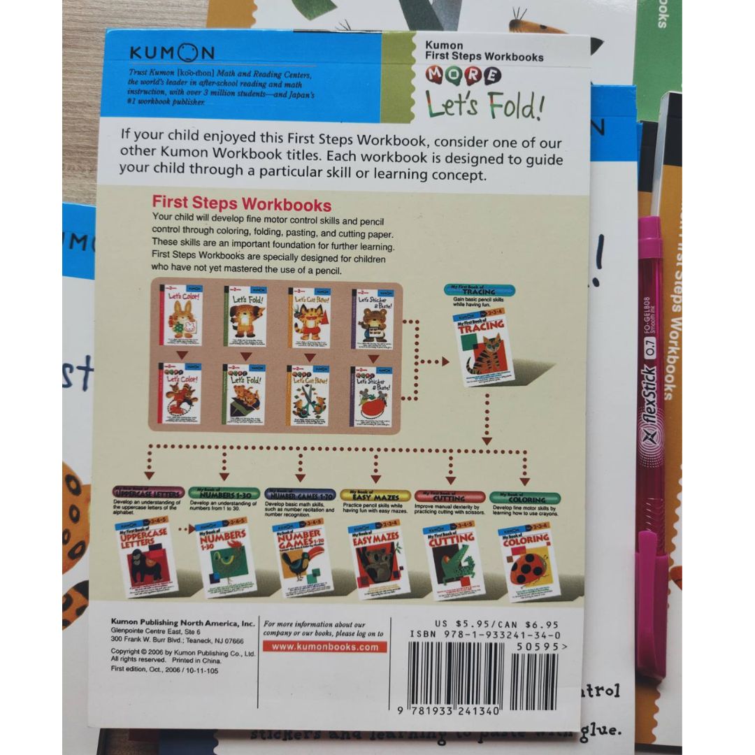 Kumon My First Steps Workbook (12 books) ages 2-5, brand new softcover, no box
