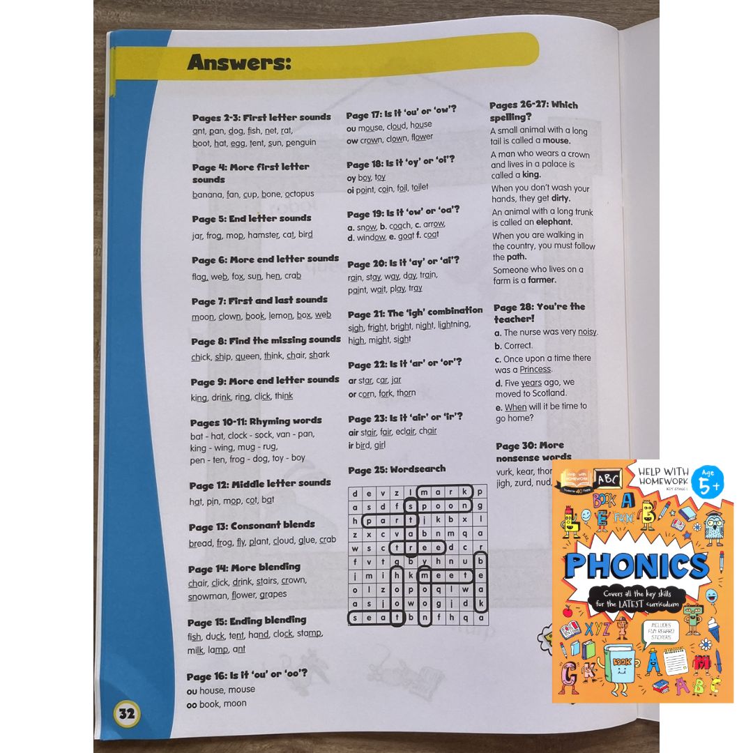 Help with Homework for Age 5+ (PHONICS) brand new softcover