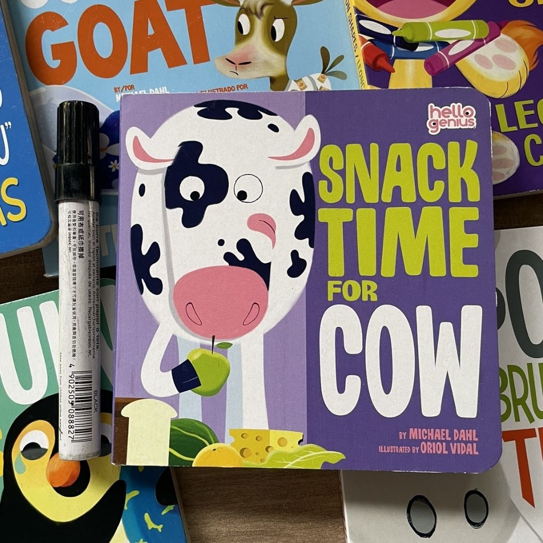 Hello Genius BOARD BOOKS (SINGLES) Little Dinos Don't Push / Just Breathe Bear / Little Lion Shares etc (book covers with SLIGHT DENTS)