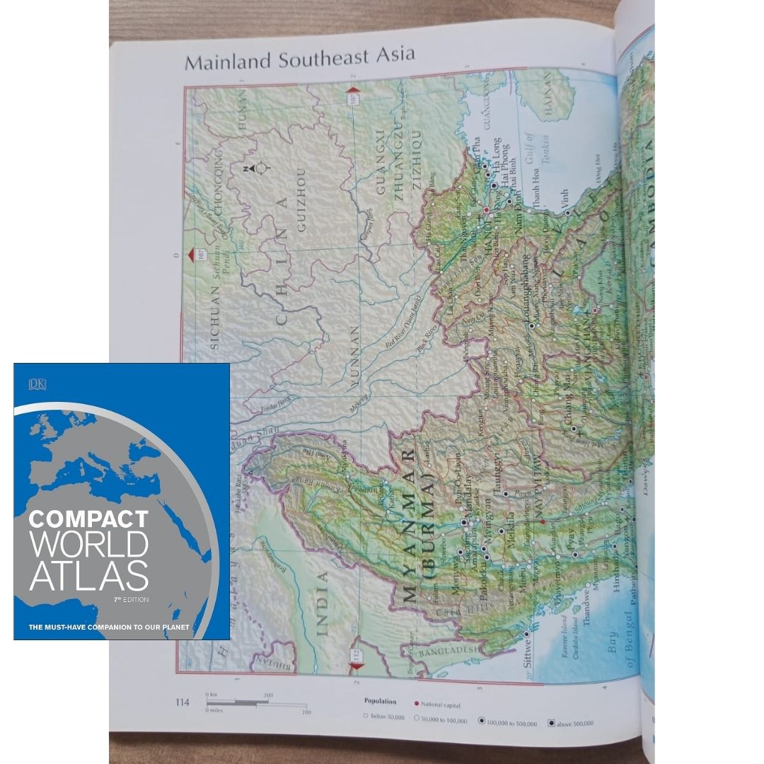DK Compact World Atlas (USED book, softcover, with slight folds on book cover)