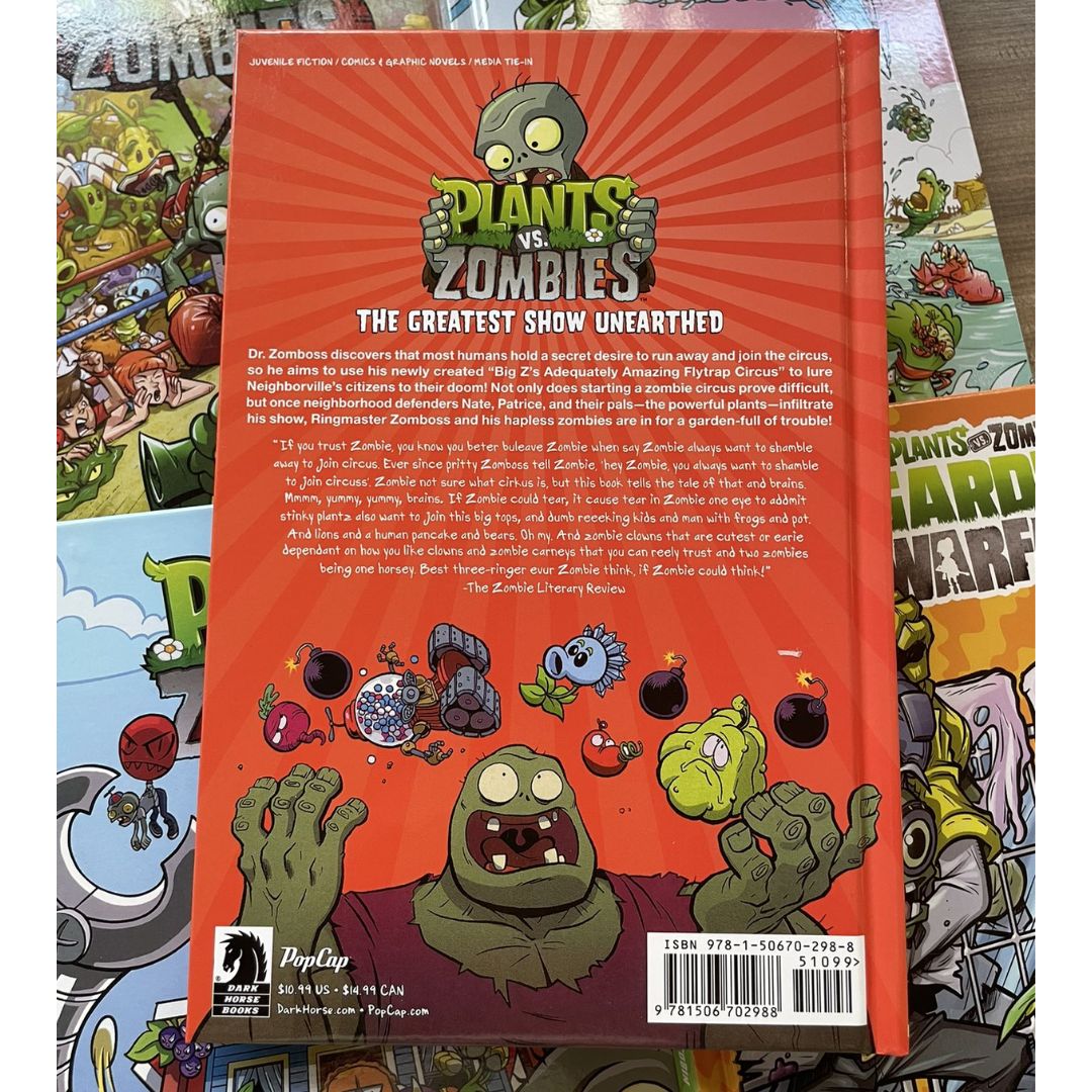 Plants vs. Zombies, COMICS (7 books) (Pls. Choose from SET 1 or 2) brand new hardcover, no box, with SLIGHT DENTS on book cover