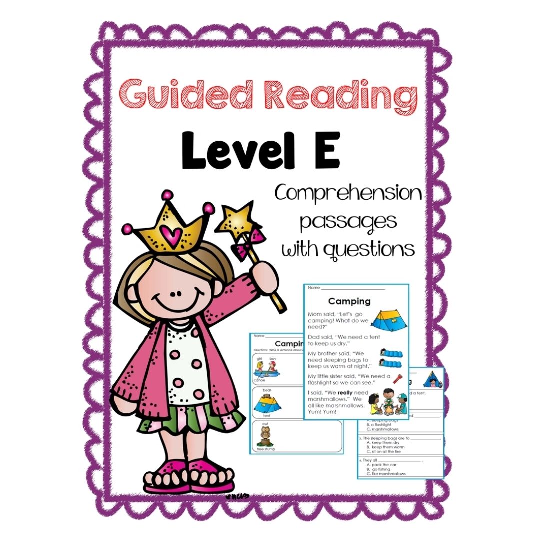 English Reading Comprehension & Phonics Worksheets / Workbook for Kids | Guided Reading Levels C–L | School-Recommended Early Literacy Practice (SINGLES)