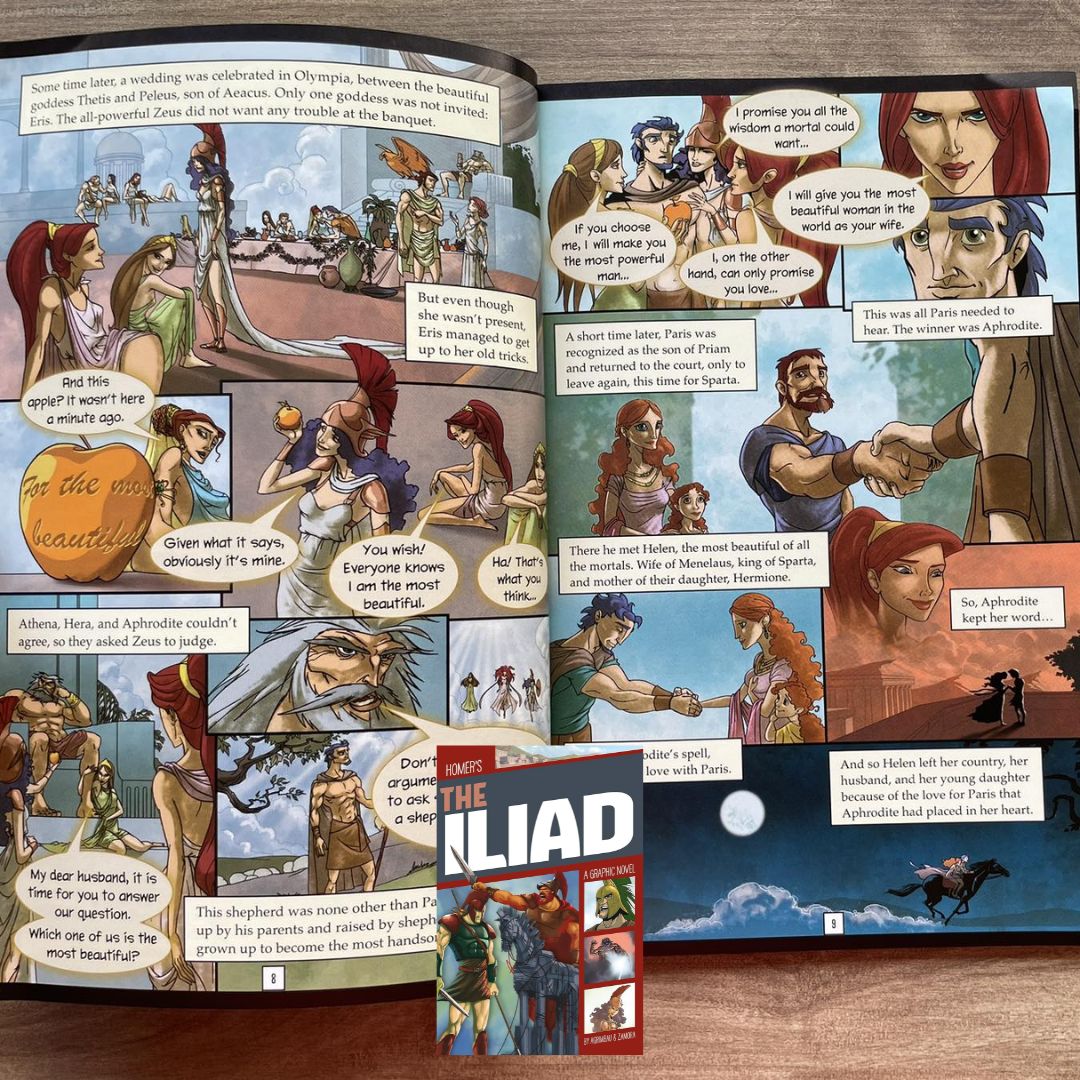 The Iliad / The Odyssey (A Graphic Novel) (SINGLES, brand new Softcover, with SLIGHT FOLDS on book cover)
