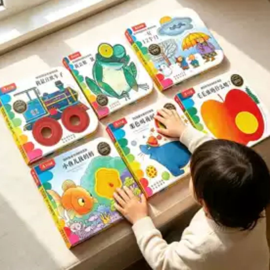 Montessori Early Learning Touch-and-Feel, Pull-Tab & Interactive Design, Sensory & Cognitive Development Picture Board Books for Babies and Toddlers (6 books) [Mandarin (Simplified Chinese Text) with Pinyin]