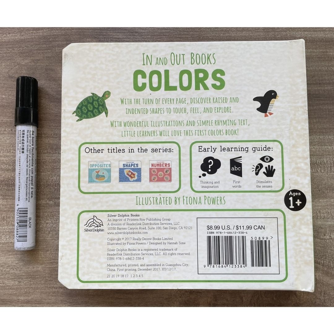 IN and OUT Board Books (SINGLES) Colors / Numbers / Opposites / Shapes (brand new, with SLIGHT DENTS on book cover)