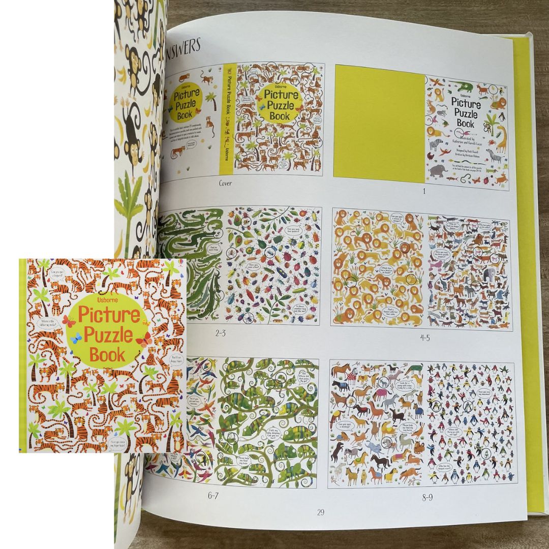 Usborne Picture Puzzle Book (SINGLES, brand new Hardcover) Animals / Farm / Under the Sea - with SLIGHT DENTS on book cover