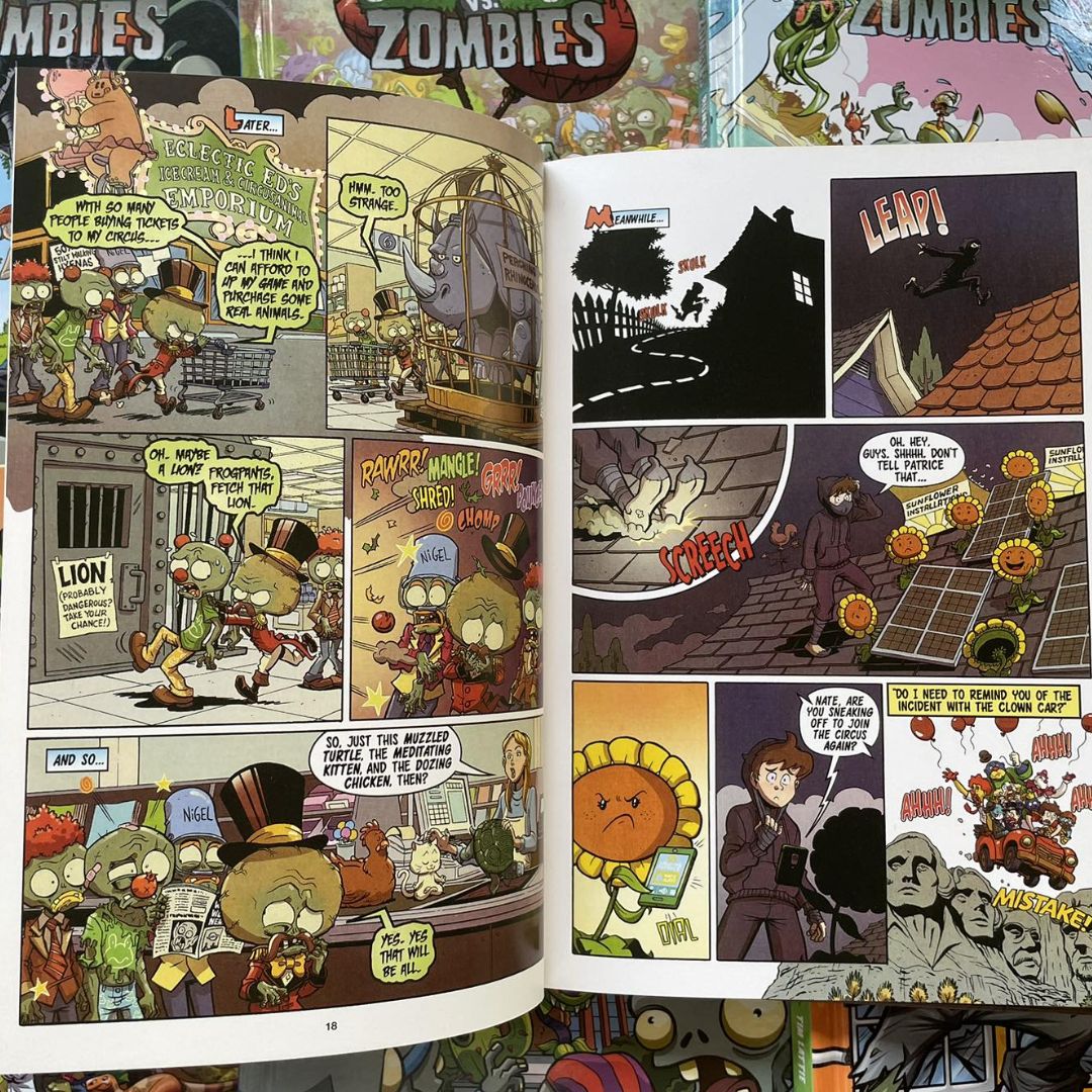 Plants vs. Zombies, COMICS (7 books) (Pls. Choose from SET 1 or 2) brand new hardcover, no box, with SLIGHT DENTS on book cover
