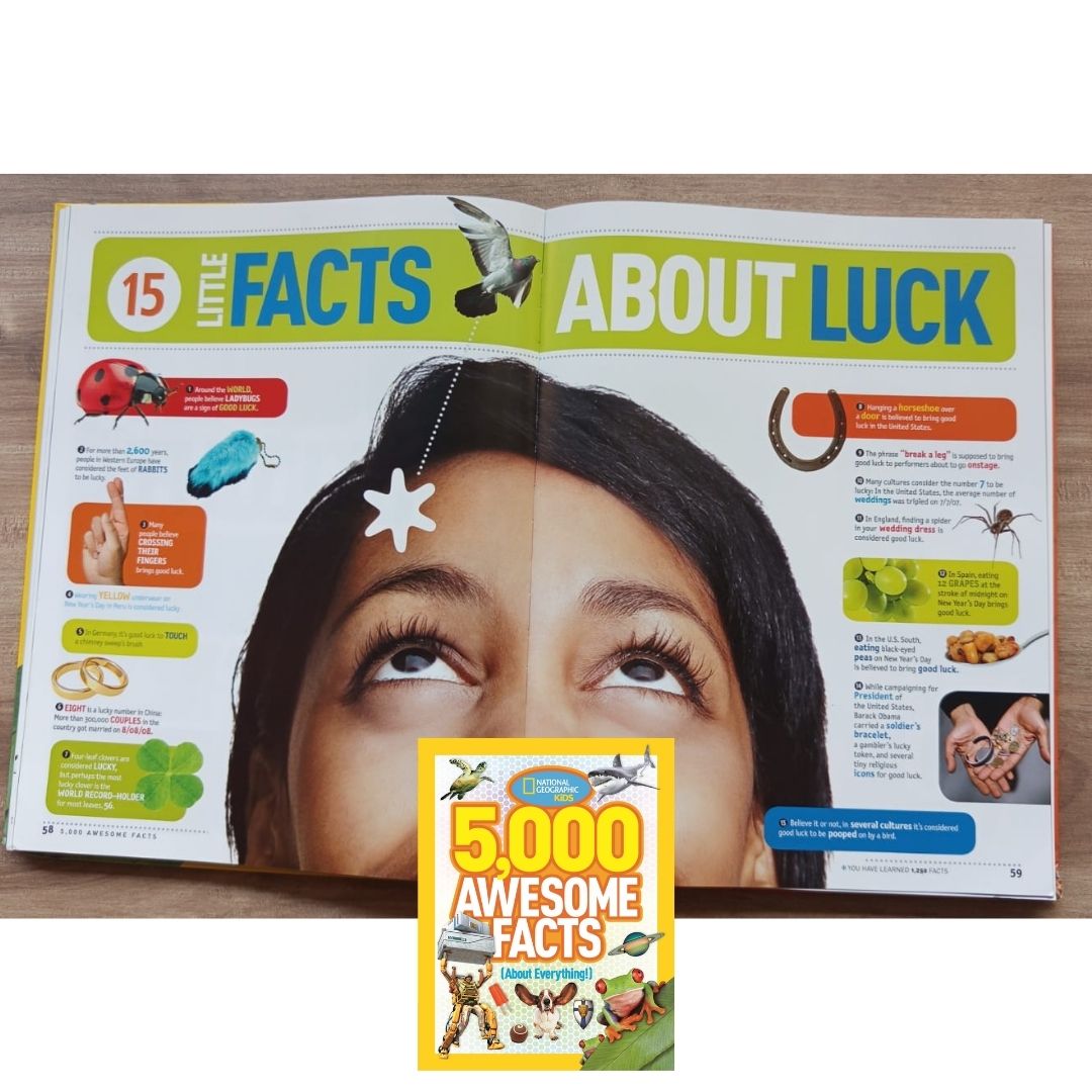 NATGEO National Geographic Kids 5,000 Awesome Facts (About Everything!) (USED book, hardcover, with slight dents)