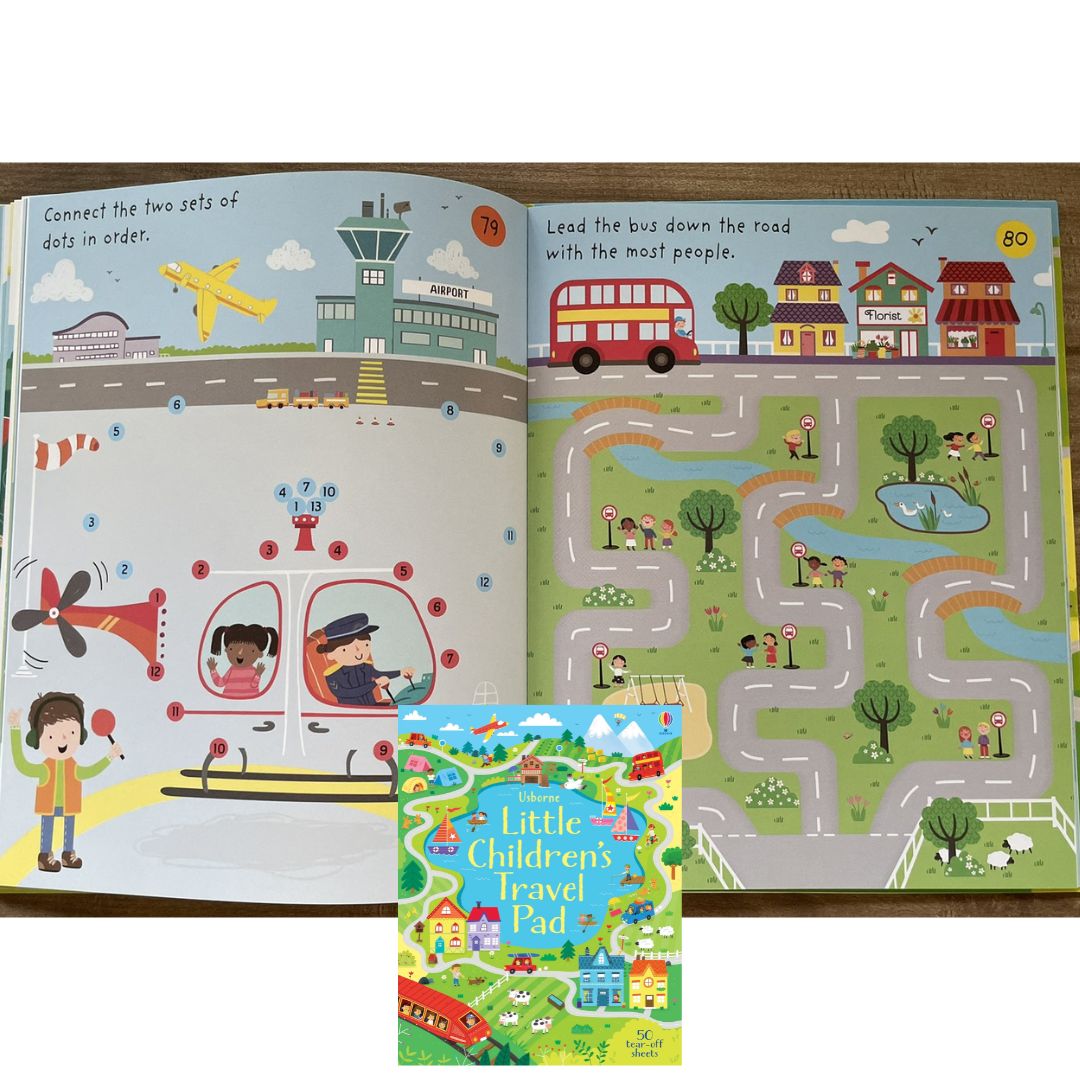 Usborne Little Children's TRAVEL / UNICORNS / PUZZLE Pad (SINGLES) Brand new softcover - with SLIGHT DENTS on book cover