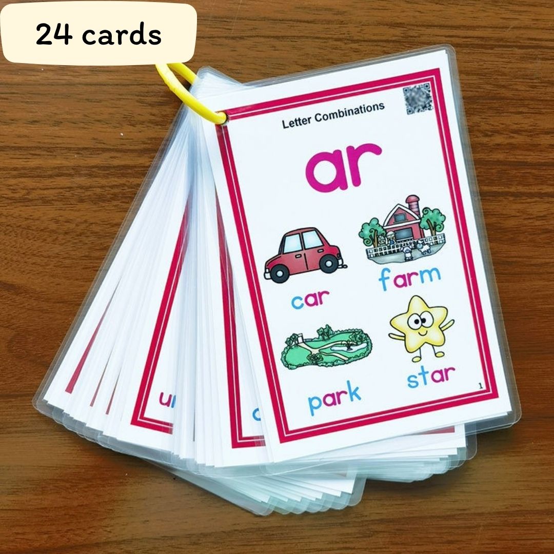 Phonics and English Alphabet Cards / Flashcards Set · Word Pronunciation · Audio Point-Reading · Teaching Aid (122 cards, 4-Inch Laminated Cards · Size: 8 × 11 cm)