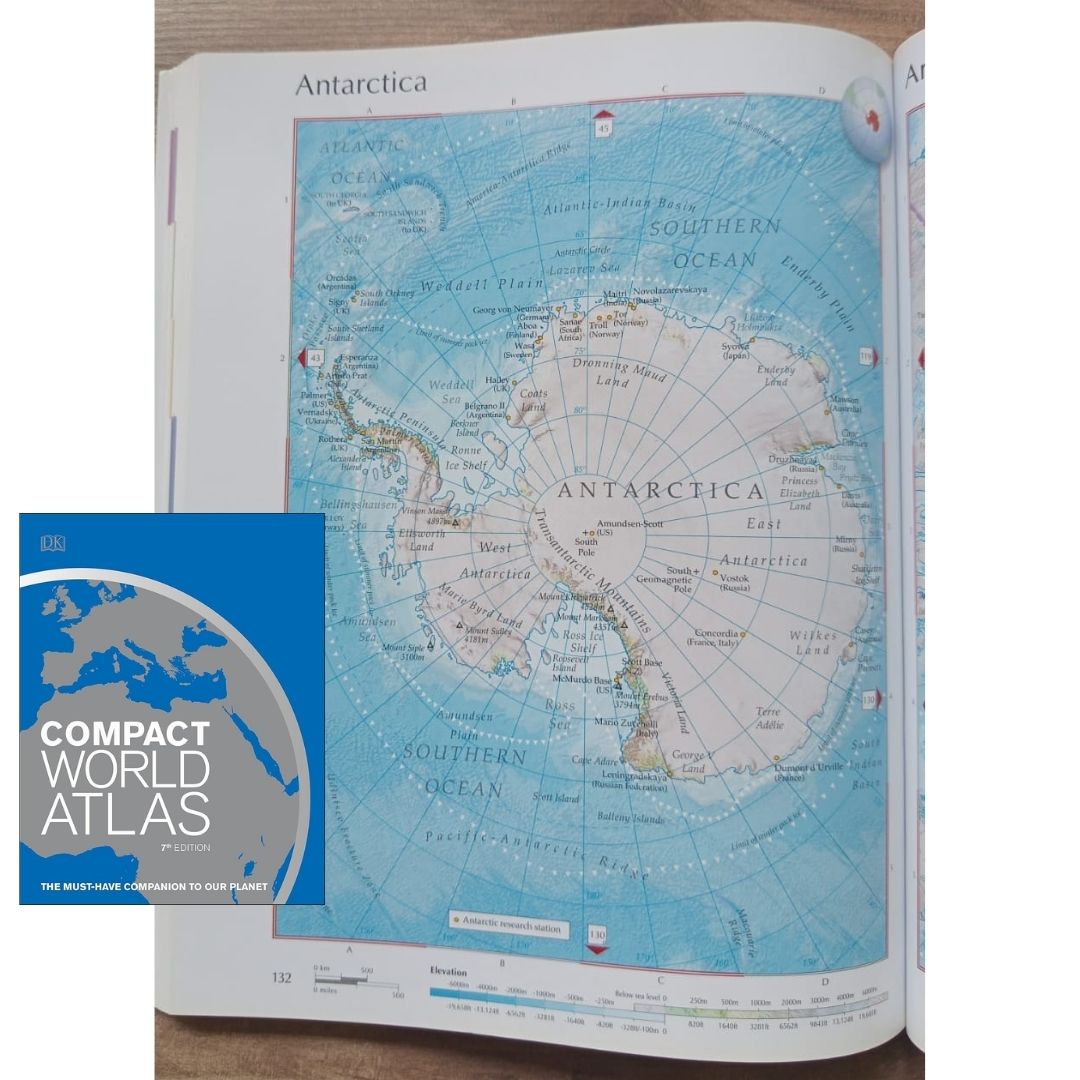 DK Compact World Atlas (USED book, softcover, with slight folds on book cover)
