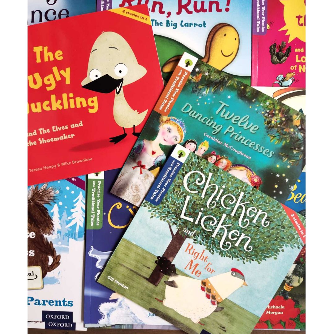 Oxford Practice Your Phonics (21 books) brand new softcover, fairy tales, boxed set, box with slight tears and dents